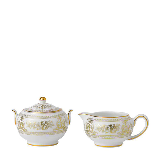 Wedgwood Gold Columbia Sugar Box & Cream