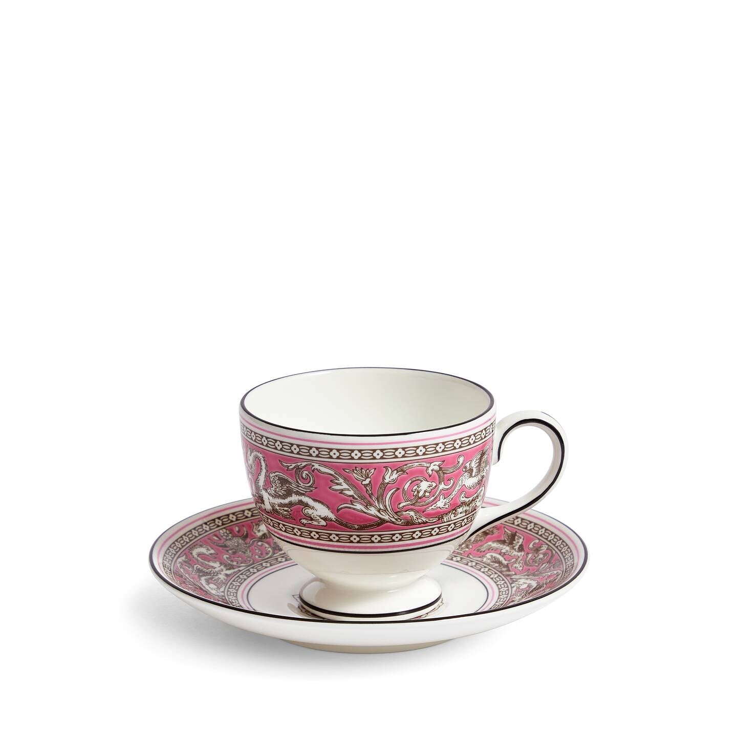 Wedgwood Florentine Fuchsia Teacup and Saucer