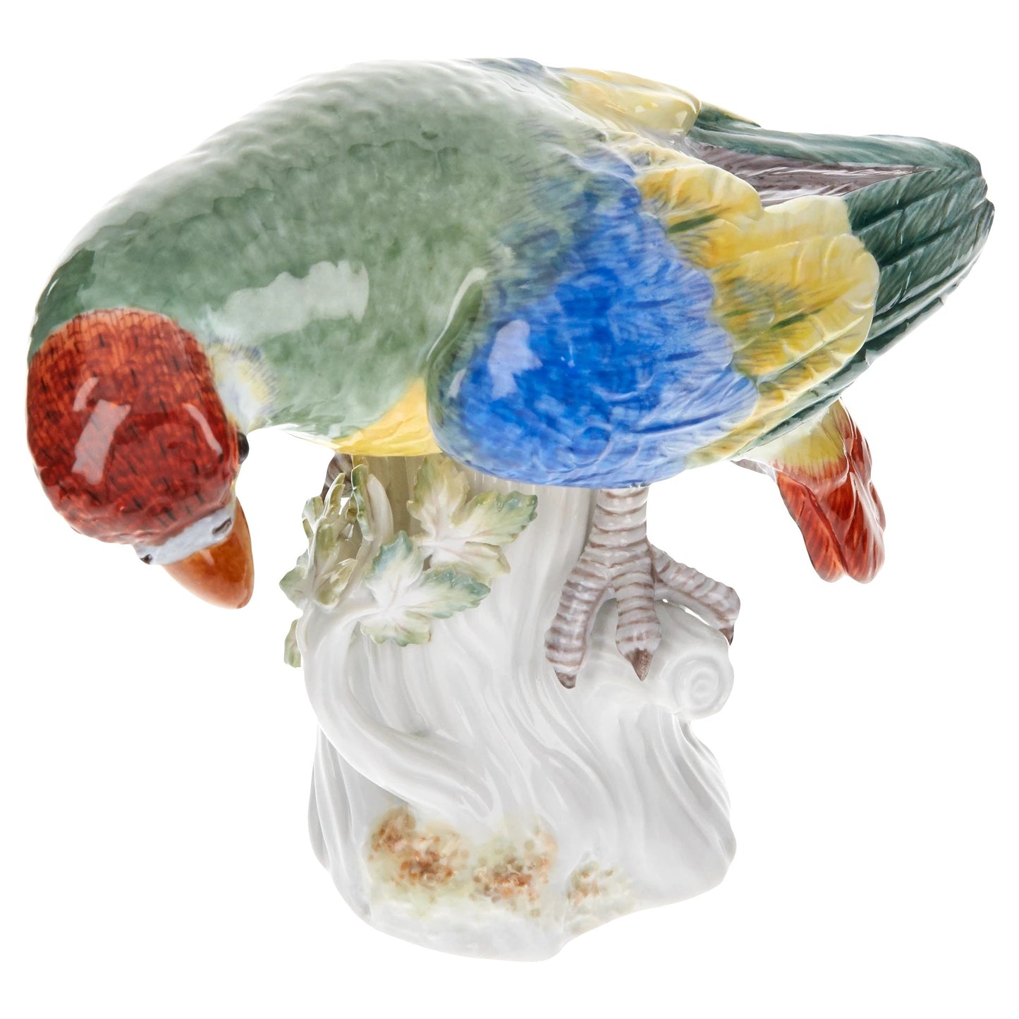 Meissen Bird Figurine Parrot on Tree Trunk 77029