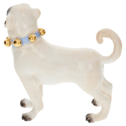 Meissen Dog Figurine Pug Dog with Bells