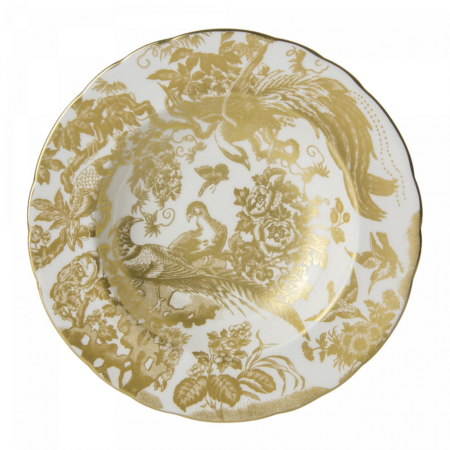 Royal Crown Derby Aves Gold Rim Soup L/S (8.5in/21.65cm & 8oz/22cl)