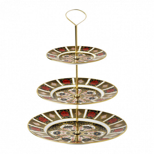 Royal Crown Derby Old Imari Cake Stand - 3 Tier (Gift Boxed)