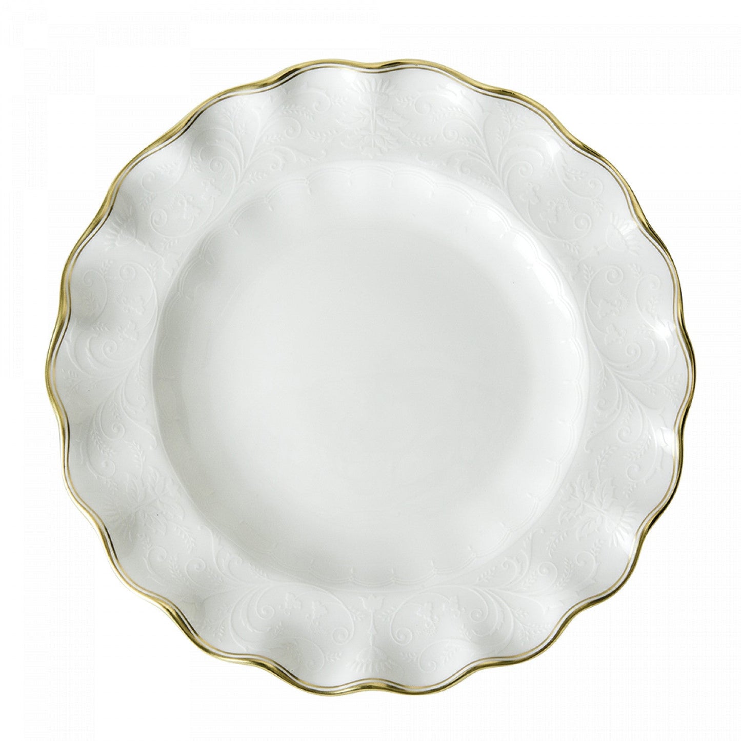 Royal Crown Derby Darley Abbey Pure Gold Fluted Dessert Plate