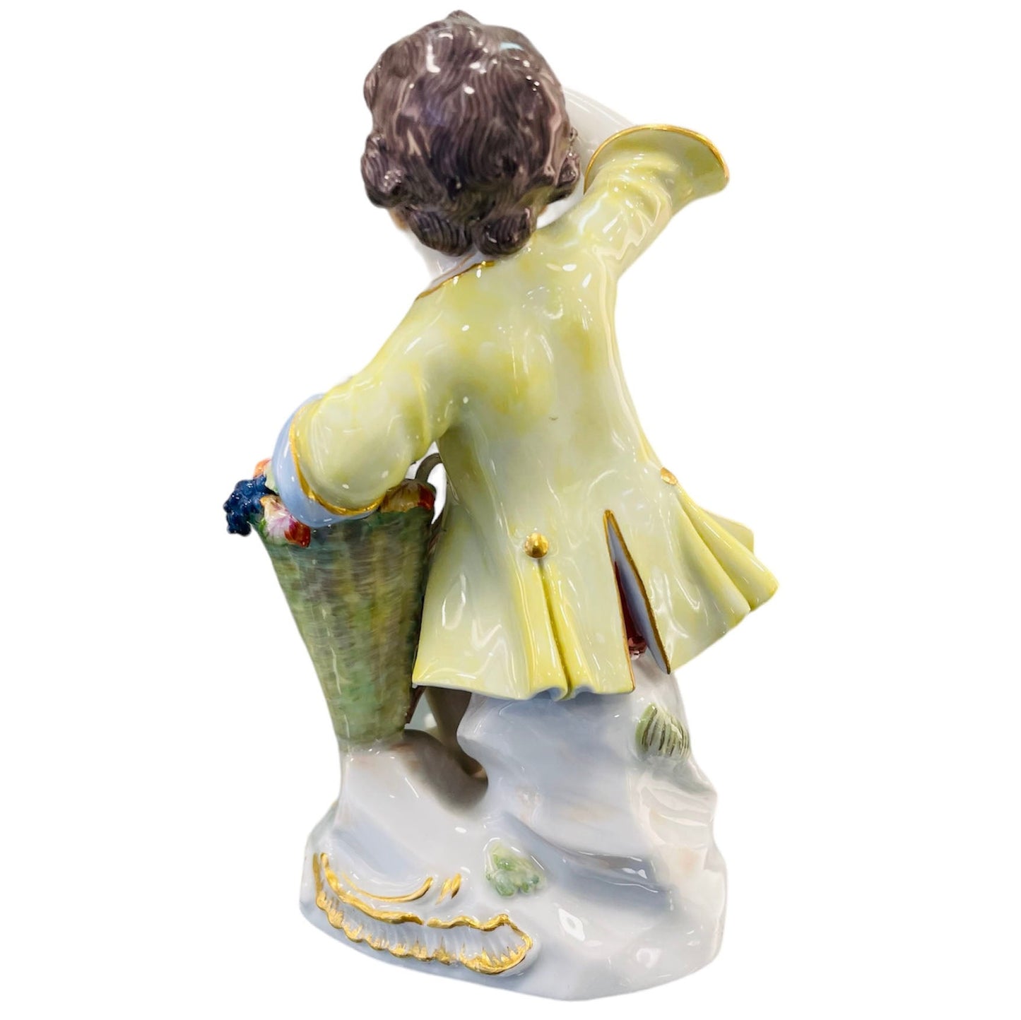 Meissen Gardener Figurine Child Boy with Grape Pannier