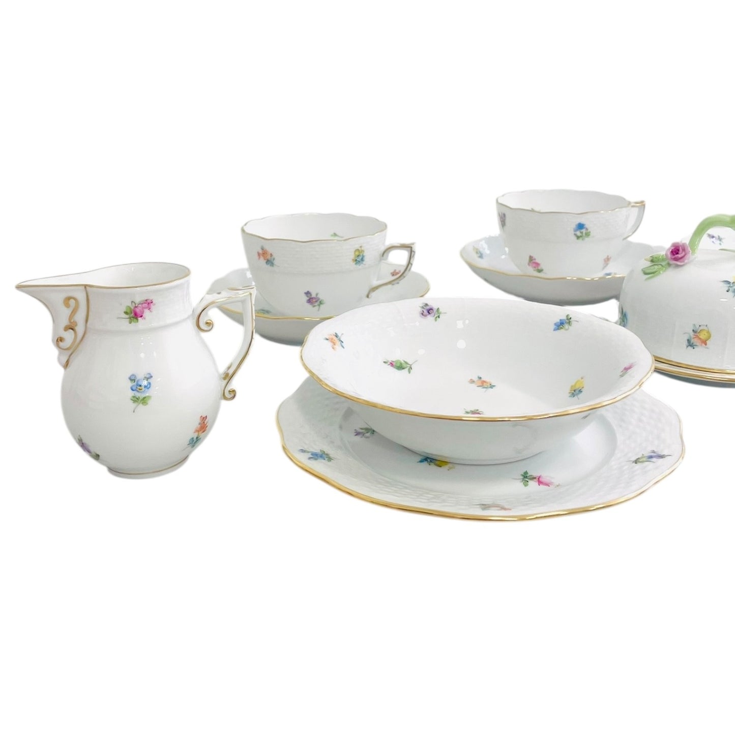 Herend Mille Fleur Breakfast Set for Two, 10 Pieces