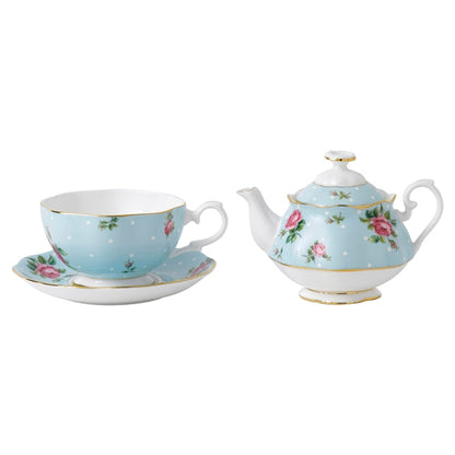 Royal Albert Modern Vintage Polka Blue Tea For One