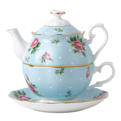 Royal Albert Modern Vintage Polka Blue Tea For One