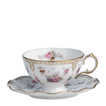 Royal Crown Derby Royal Antoinette Tea Cup & Saucer (Gift Boxed Royal Crown Derby Royal Antoinette Tea Cup & Saucer (Gift Boxed
