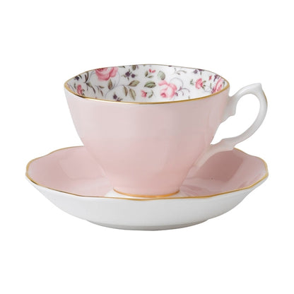 Royal Albert Modern Vintage Rose Confetti Teacup & Saucer