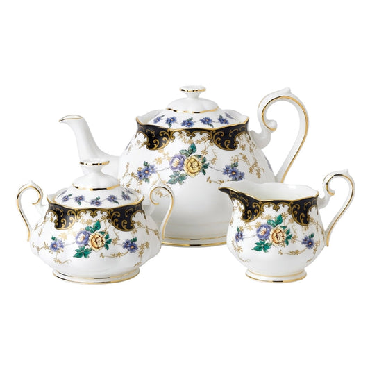 Royal Albert 100 Years of Royal Albert 1910 Duchess 3 Piece Set - Teapot, Sugar and Cream Set