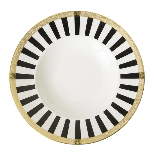 Royal Crown Derby Satori Black Rimmed Bowl (27cm / 10.5in & 31cl / 11oz)