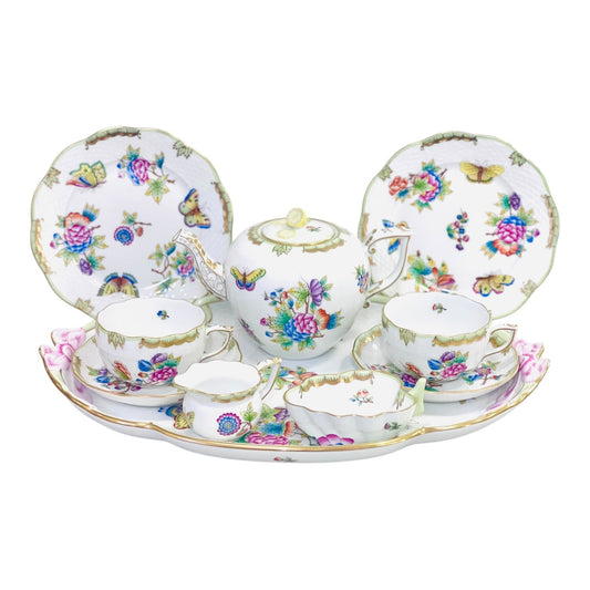 Herend Queen Victoria Tea Set for Two, 10 Pieces