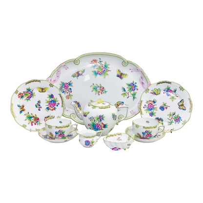 Herend Queen Victoria Tea Set for Two, 10 Pieces