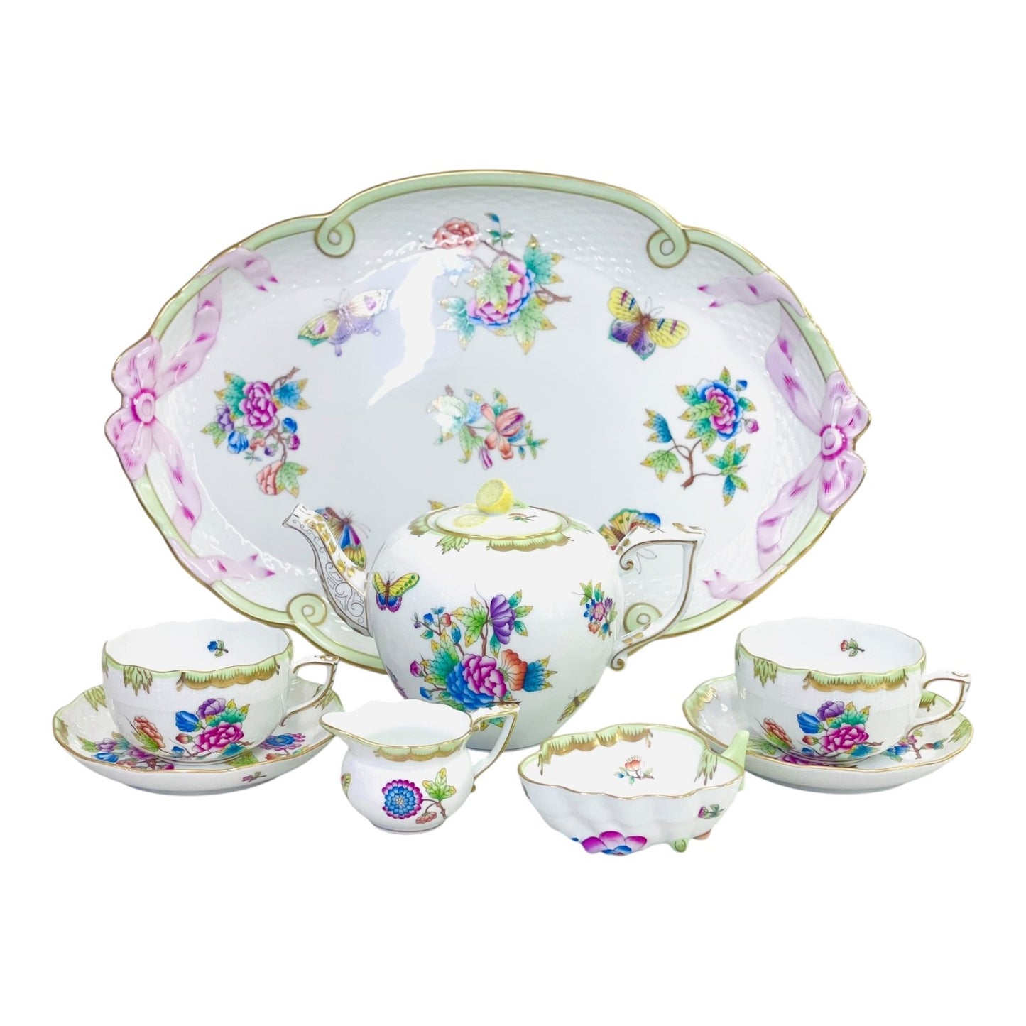 Herend Queen Victoria Tea Set for Two, 8 Pieces