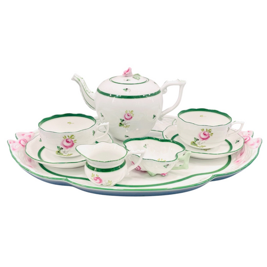 Herend Vienna Rose Tea Set for Two, 8 Pieces