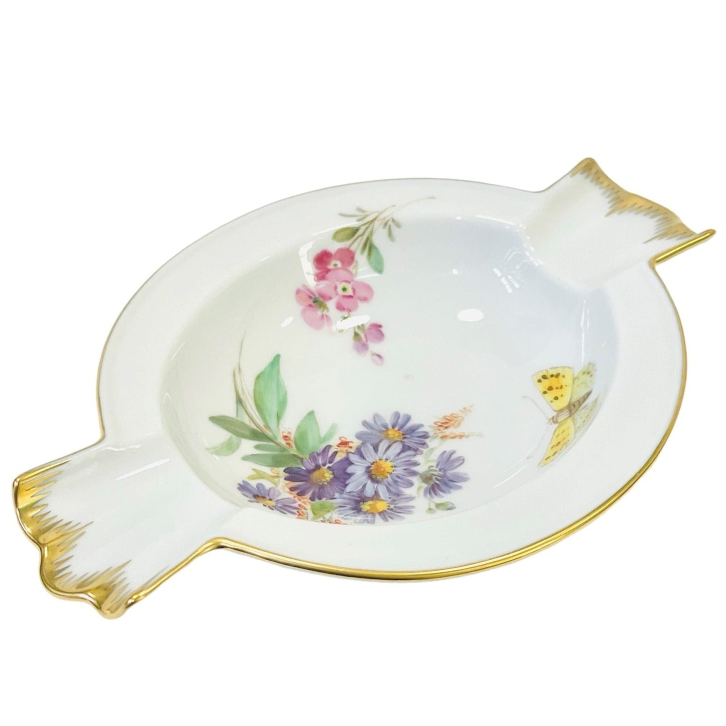 Meissen Naturalistic Flowers with Butterfly Tray