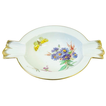 Meissen Naturalistic Flowers with Butterfly Ashtray