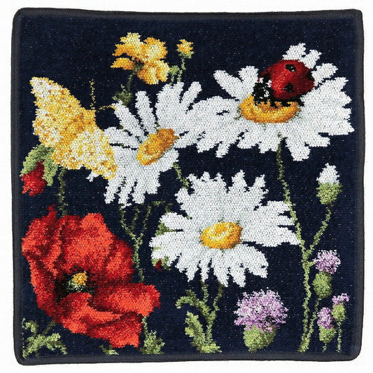 Feiler Daisy Field Blue Washcloth