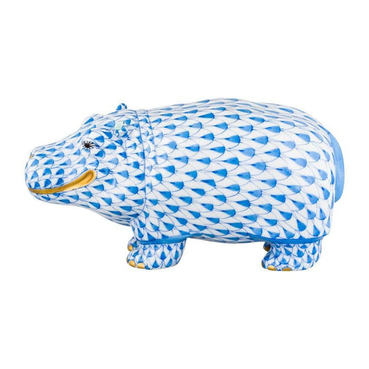 Herend Hippopotamus Fishnet Figurine