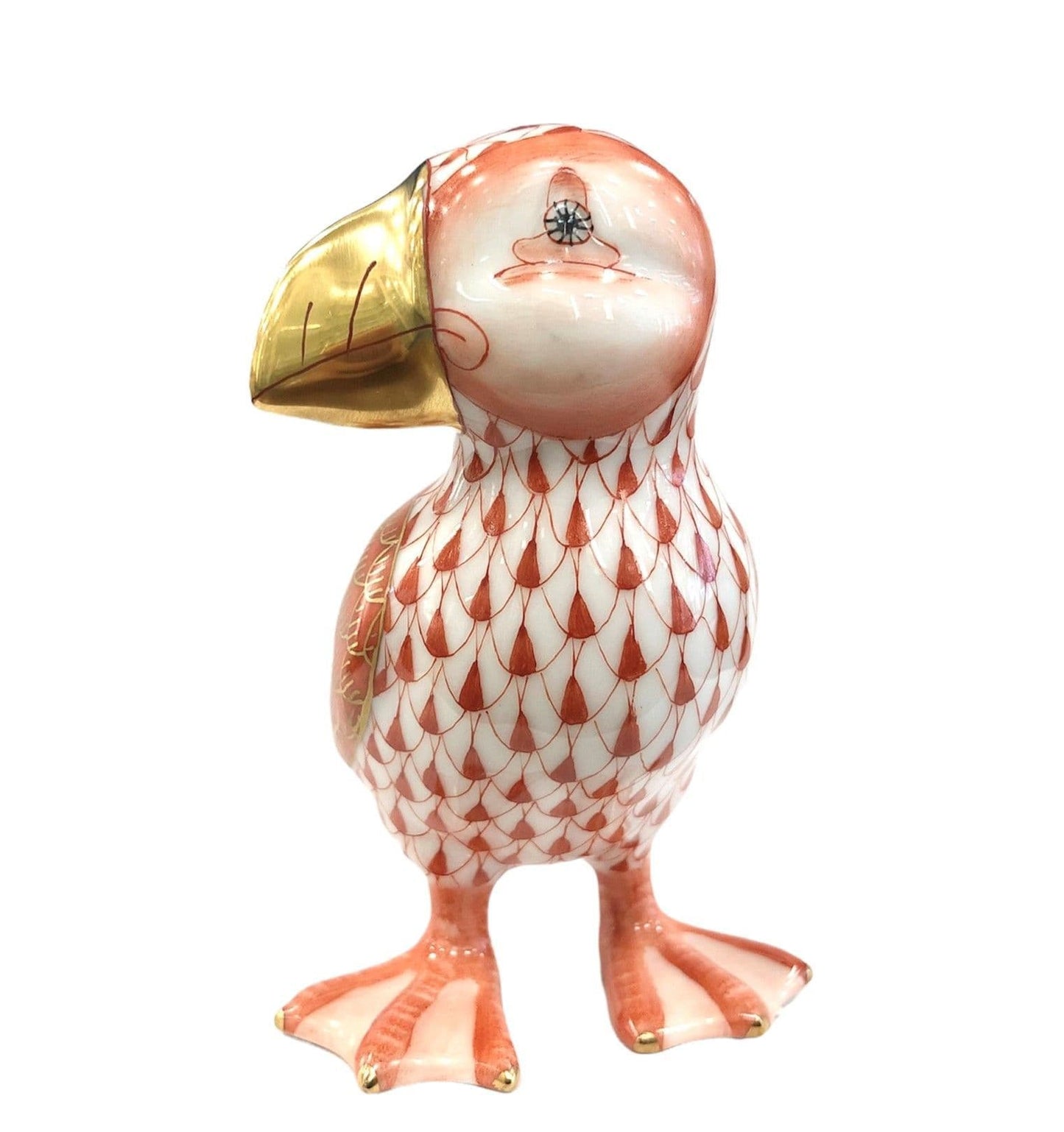 Herend Puffin Fishnet Figurine