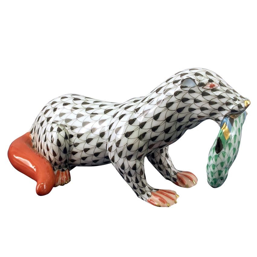 Herend Otter Fishnet Figurine