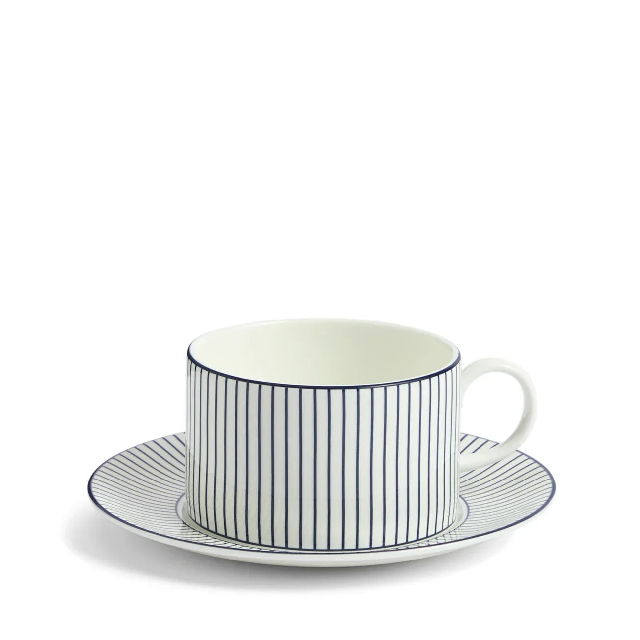 Wedgwood Gio Pinstripe Teacup and Saucer White