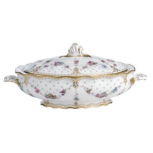 Royal Crown Derby Royal Antoinette Covered Vegetable Dish