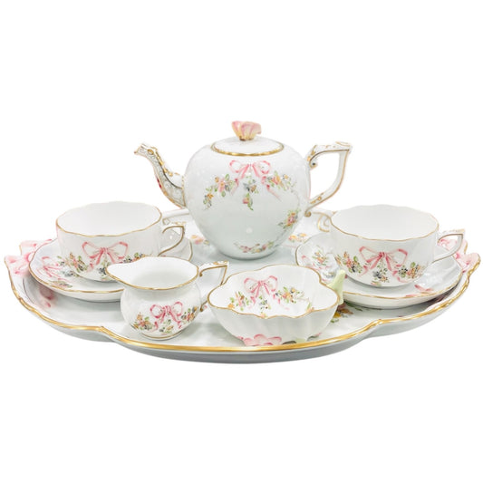 Herend Eden Pink Tea Set for Two, 8 Pieces